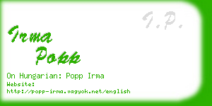 irma popp business card